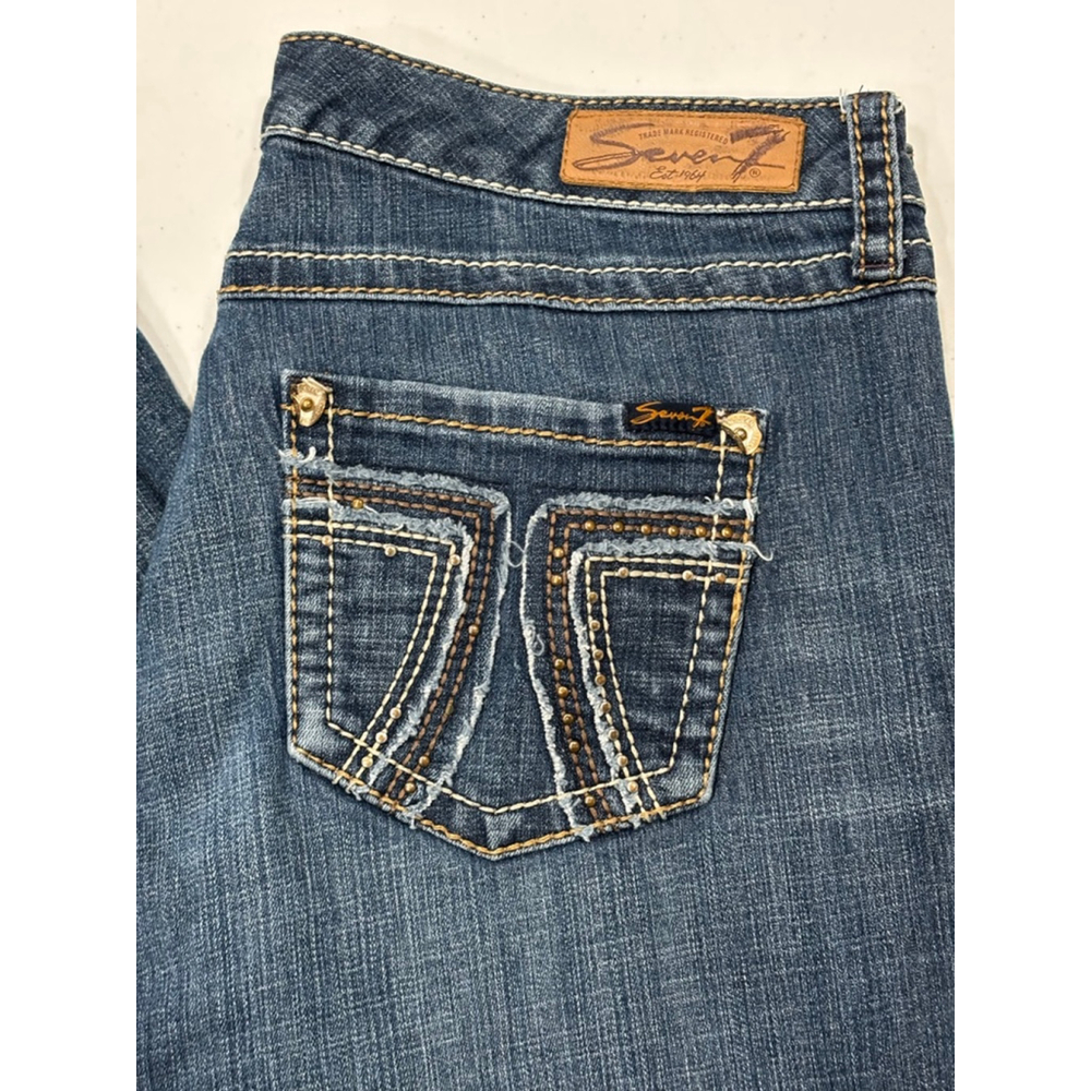 Seven7 Blue Boot Cut Denim Jeans, See Measurements For Woman’s Size - Picture 2 of 7